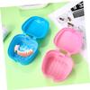 HONMEET 2pcs Denture Storage Container Portable Plastic Retainer Box Secure Lock for Travel and Home view 3