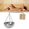 Hidyliu Sauna Bowl Stainless Steel Hanging Aromatherapy Oil Cup with Wooden Block for Sauna Room (S) view 2