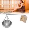 Hidyliu Sauna Bowl Stainless Steel Hanging Aromatherapy Oil Cup with Wooden Block for Sauna Room (S) view 3