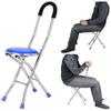 GGZONE Walking Stick, Lightweight Folding Stool with Anti-Slip Four Feet, Walking Stick Chair for Use by The Elderly beautiful scenery view 1