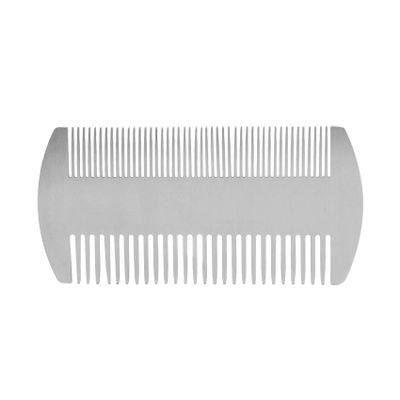 Koanhinn Dual Action Stainless Steel Credit Card Size Comb Wallet Comb Pocket Comb Anti-Static Hair Comb Beard Mustache Comb For Man