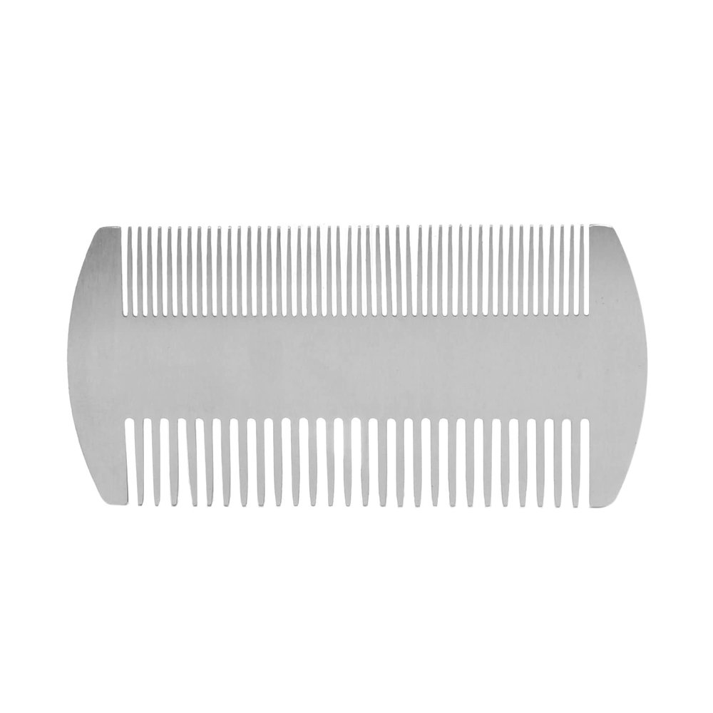 Koanhinn Dual Action Stainless Steel Credit Card Size Comb Wallet Comb Pocket Comb Anti-Static Hair Comb Beard Mustache Comb For Man