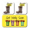 ButtonChocs Get Well Soon Chocolate Welly Boot - Get Welly Soon. Belgian Milk Chocolate Thinking of You Gift. view 2