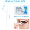 Hemiks 200 Pcs Twin-Line Dental Floss Picks - 2 in 1 Interdental Sticks with Portable Cases Floss Sticks Dental for Teeth Cleaning - Disposable Toothpicks for Travel, Home, Office, Hotel view 3