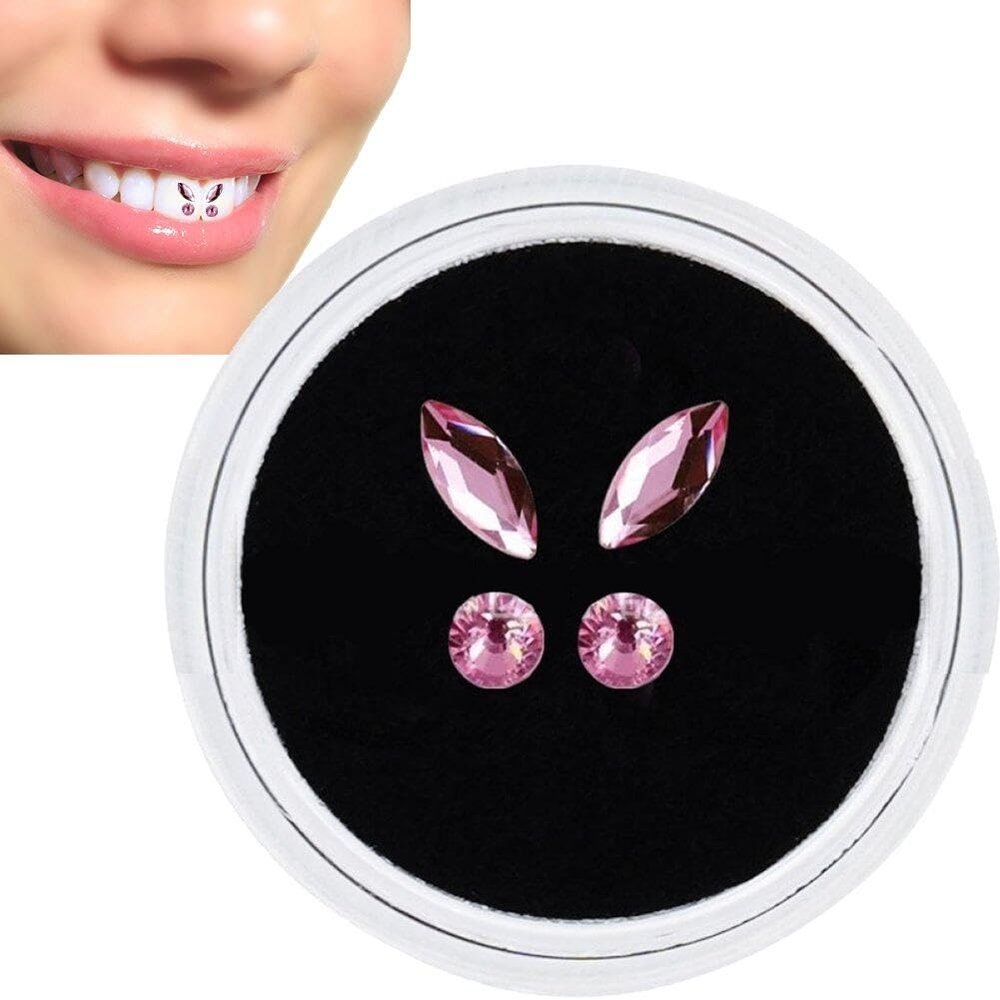 Wudaizhi Tooth Kit Teeth Jewelry Kit Artificial Tooth Crystal Tooth Ornaments Reflective Teeth Diamonds Teeth Decoration