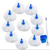 10 Pcs Microfibre Mop Head Floor Mop for Floor Cleaning Cleaning Mops for Hard Floors Hardwood Laminate Tiles Floors, Wet Mop Dust Mops with Washable Replacement White Mop Heads White Blue Colour Code view 1