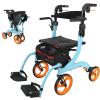 2 in 1 lightweight rollator walker with comfort suspension Convertible to transport chair Height adjustable Foldable and lightweight with seat and backrest walker for seniors and disabled people ( Siz view 1