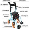 2 in 1 lightweight rollator walker with comfort suspension Convertible to transport chair Height adjustable Foldable and lightweight with seat and backrest walker for seniors and disabled people ( Siz view 3