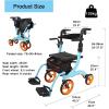 2 in 1 lightweight rollator walker with comfort suspension Convertible to transport chair Height adjustable Foldable and lightweight with seat and backrest walker for seniors and disabled people ( Siz view 4