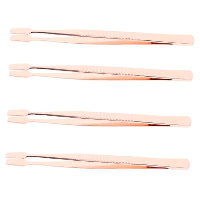 Beavorty 4pcs Eyelash Extension Tweezers Tool Stainless Steel Precision Tweezers for Lash Extensions Cluster Lashes Easy to Use