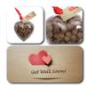 ButtonChocs Get Well Soon Chocolate Heart. Belgian Milk Chocolate Get Well Soon Gift. Thinking of You Gift. Heart swing label. view 2