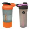 Amazing Pink Bolt Shaker + Orange Nitro Shaker - 600ml with 700ml Steel Wire Whisk Ball, Measuring Guide, Flip/Screw Cap and Detachable Jar Spill Proof Protein Shaker Bottle Sport Bottles Fitness Gym view 1