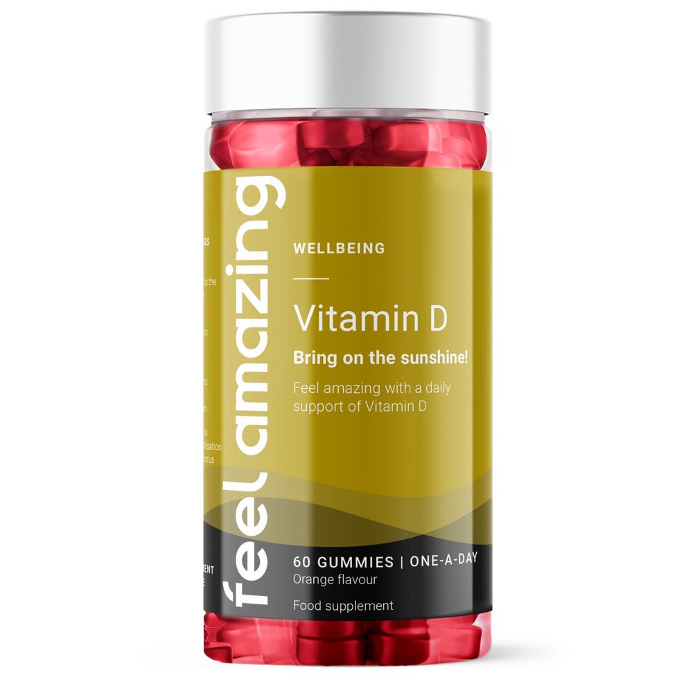 Feel Amazing Vitamin D Gummies, Vegetarian-Friendly, High Strength 25mcg, Supports Immune System, Bone & Muscle Health, 60 Count (2 Month Supply) (1)