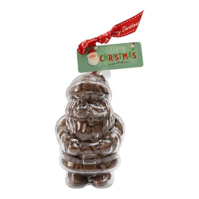 ButtonChocs Christmas Chocolate Father Christmas - Merry Christmas. Belgian Milk Chocolate Gift for Christmas.
