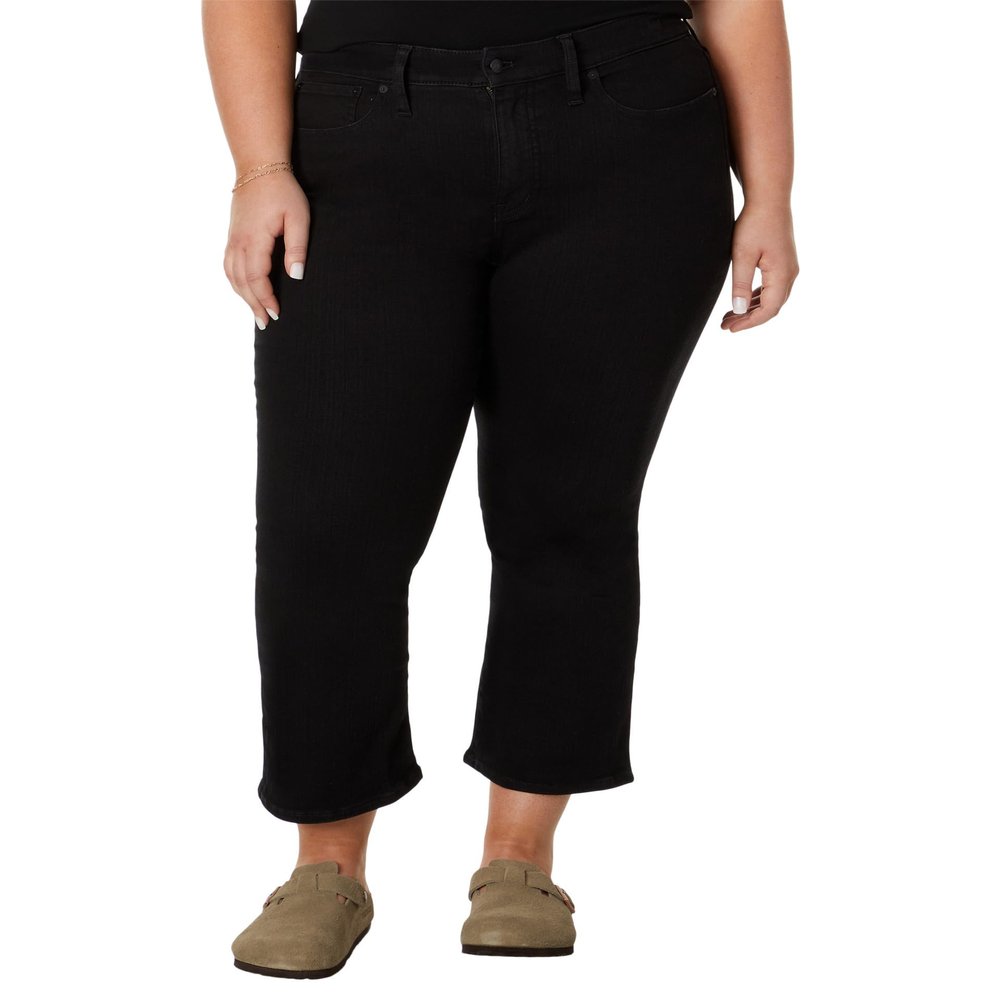 Madewell Plus Cali Demi Jeans in Black Rinse Wash, Black Rinse Wash, 22 Plus