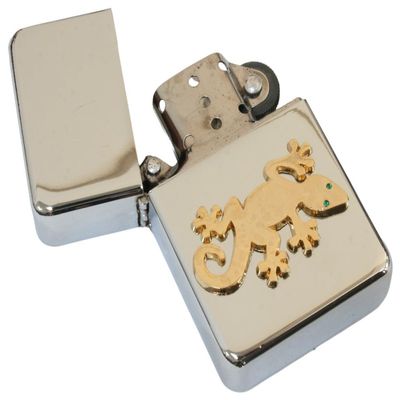 Gecko Petrol Lighter Windproof Stainless Steel with Free Engraving Gift 700