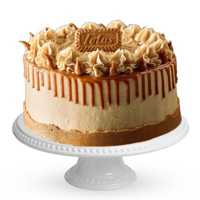 Patisserie Valerie Lotus Biscoff Cake 8" - Fresh Cakes for Delivery - Vegan Birthday Cake -Plant-Based Celebration Cake - Handmade in the UK - Serves 14