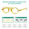 Eyekepper Round Reading Glasses for Women Men Retro Readers - Yellow +3.00 view 4