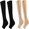 2Pairs Medical Compression Socks for Women Men, 15-20mmHg Knee High Flight Socks Compression Stockings,Zipper Compression Socks for Swollen Varicose Veins Running Nurses Pregnancy Travel (Mixed, L/XL) view 1