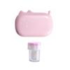 Cute Cat Contact Lens Case Box with Mirror, Portable Travel Contact Lens Box Kit with Tweezers Remover for Home Office view 1