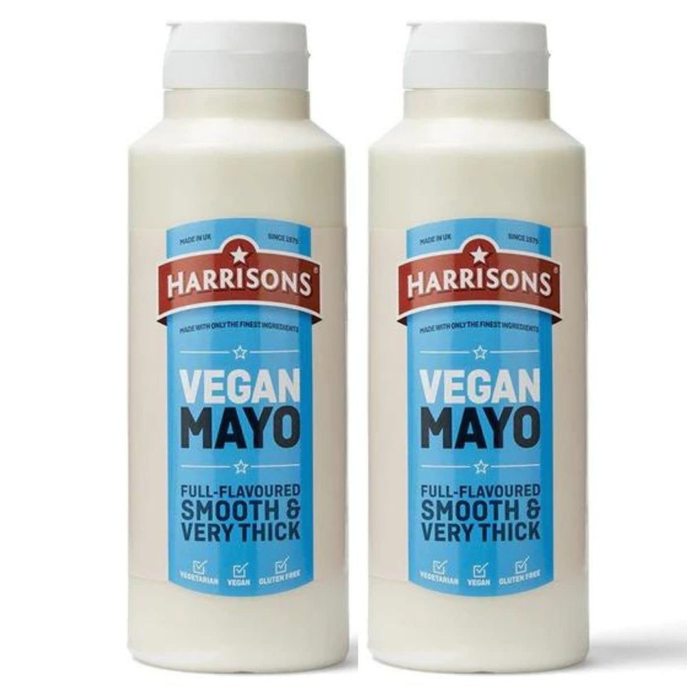 Harrison Mayonnaise  Pack of 2 Mayo Sauce Bottles 1 Liter Each  Vegetarian Friendly, Gluten Free with No Soya, Dairy and Artificial Color or Flavor  Made in UK