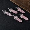 10pcs Natural Crystal Rose Quartz Crystal Point Pendant Quartz Mineral Jewelry Couple Decoration DIY Gift Jewelry,Purple Jade,10pcs view 2