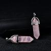 10pcs Natural Crystal Rose Quartz Crystal Point Pendant Quartz Mineral Jewelry Couple Decoration DIY Gift Jewelry,Purple Jade,10pcs view 4