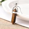 1PC Natural Crystal Mineral Ornament Amethyst Rose Quartz Crystal Point Stone Pendant Necklace,Tigers Eye view 1