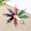 1PC Natural Crystal Mineral Ornament Amethyst Rose Quartz Crystal Point Stone Pendant Necklace,Tigers Eye view 2