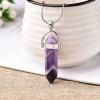 1PC Natural Crystal Mineral Ornament Amethyst Rose Quartz Crystal Point Stone Pendant Necklace,Tigers Eye view 4