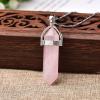 1PC Natural Crystal Amethyst Rose Quartz Crystal Point Pendant Quartz Mineral Jewelry Couple Decoration DIY Gift Jewelry,Rose Quartz