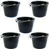 14L Litre Strong Plastic Builders Bucket 3 Gallon Multipurpose Storage Bucket with Metal Handle & Spout for Cleaning Animal Feed Mixing Construction Home & Garden (Black, 5) view 1