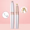 Electric Eyebrow Trimmer, Eyebrow Hair Remover, Painless Precision Portable Eyebrow Razor, Rechargeable Stainless Steel Automatic Eyebrow Groomer for Women Lady Girl (Gold) view 3