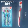 4PCs Total Clean Toothbrushes Set, Manual Toothbrush with Medium Bristles, Travel Toothbrush Essential, Toothbrushes for Adults, Daily Oral Dental Care - 19CM view 2