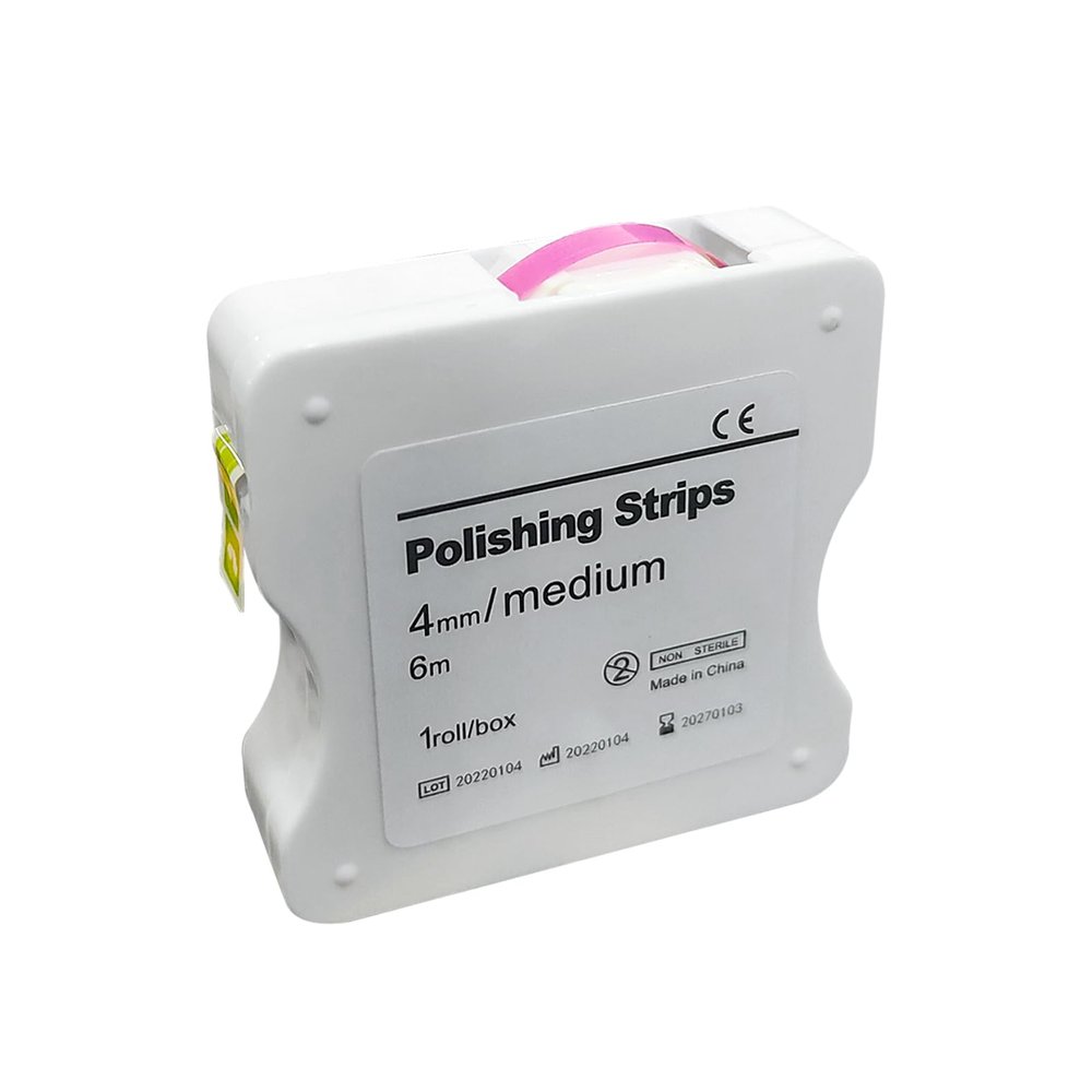 Dental Polishing Strips, 6m/Rolls Tooth Sandpaper Dental Finishing Strips, Teeth Whitening Strips Resin Tooth Interdental Grinding Tool. (Pink, 4mm)
