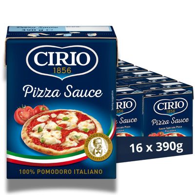 CIRIO Pizza Sauce with Herbs, 100% Italian, Carton, 390g (Pack of 16)