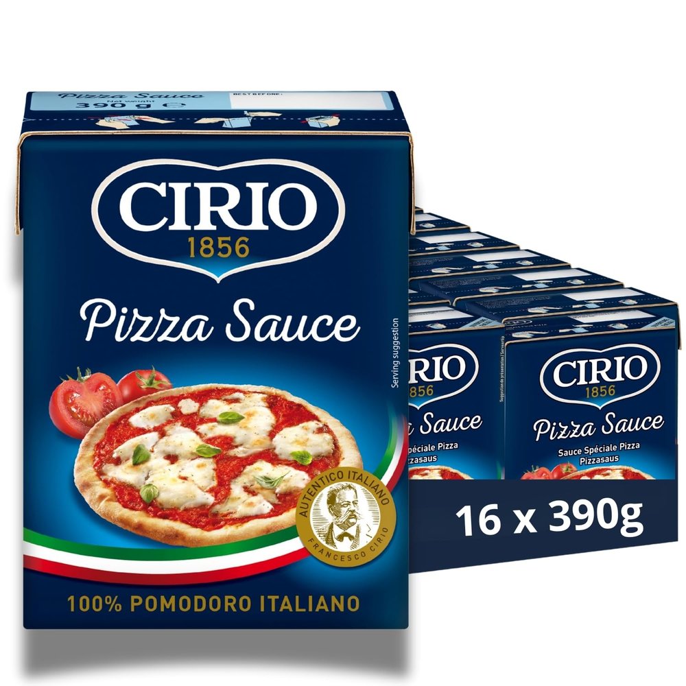 CIRIO Pizza Sauce with Herbs, 100% Italian, Carton, 390g (Pack of 16)
