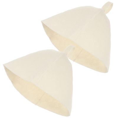 HAKIDZEL 2pcs Shower Cap Bandanas for Men Hat with Hair for Men Wool Russian Banya Hats Suit Shower Hair Shade Hats for Men Bath Towel Sauna Cover Dry Steam Room Felt White Women's