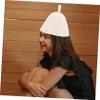 HAKIDZEL 2pcs Shower Cap Bandanas for Men Hat with Hair for Men Wool Russian Banya Hats Suit Shower Hair Shade Hats for Men Bath Towel Sauna Cover Dry Steam Room Felt White Women's view 4
