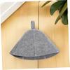 HAKIDZEL 2Pcs Felt Sauna Hat for Men Gray Suit Bath Set Hair Shower Cap Wool Felt Portable Flexible Thickened Breathable Sauna Room Accessories Supple Bathing Hat view 2