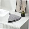 HAKIDZEL 2Pcs Felt Sauna Hat for Men Gray Suit Bath Set Hair Shower Cap Wool Felt Portable Flexible Thickened Breathable Sauna Room Accessories Supple Bathing Hat view 4