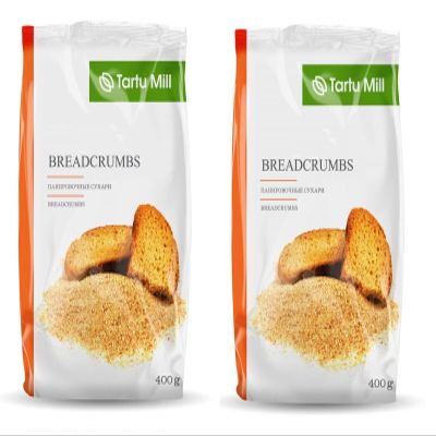 2x 400g GOLDEN BREADCRUMBS PREMIUM PREMIUM CRUMBLED BREAD FROM TARTU MILL 0.8kg