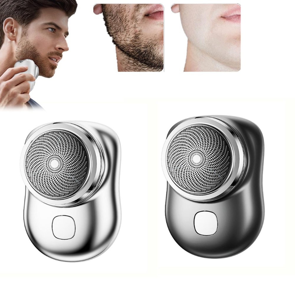 Donubiiu 2023 Powerful Storm Shaver for Men, New Upgrade Powerful Storm Shaver Men's Electric Shavers, Pocket Portable Electric Shaver, USB Mini Shaver Wet and Dry (Black+Silver)