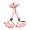 Rose Quartz Roller with Gua Sha Set for Face Natural Authentic Facial Crystal Massager Skin Eyes Neck Tones Firms Depuffs,1 Set view 1
