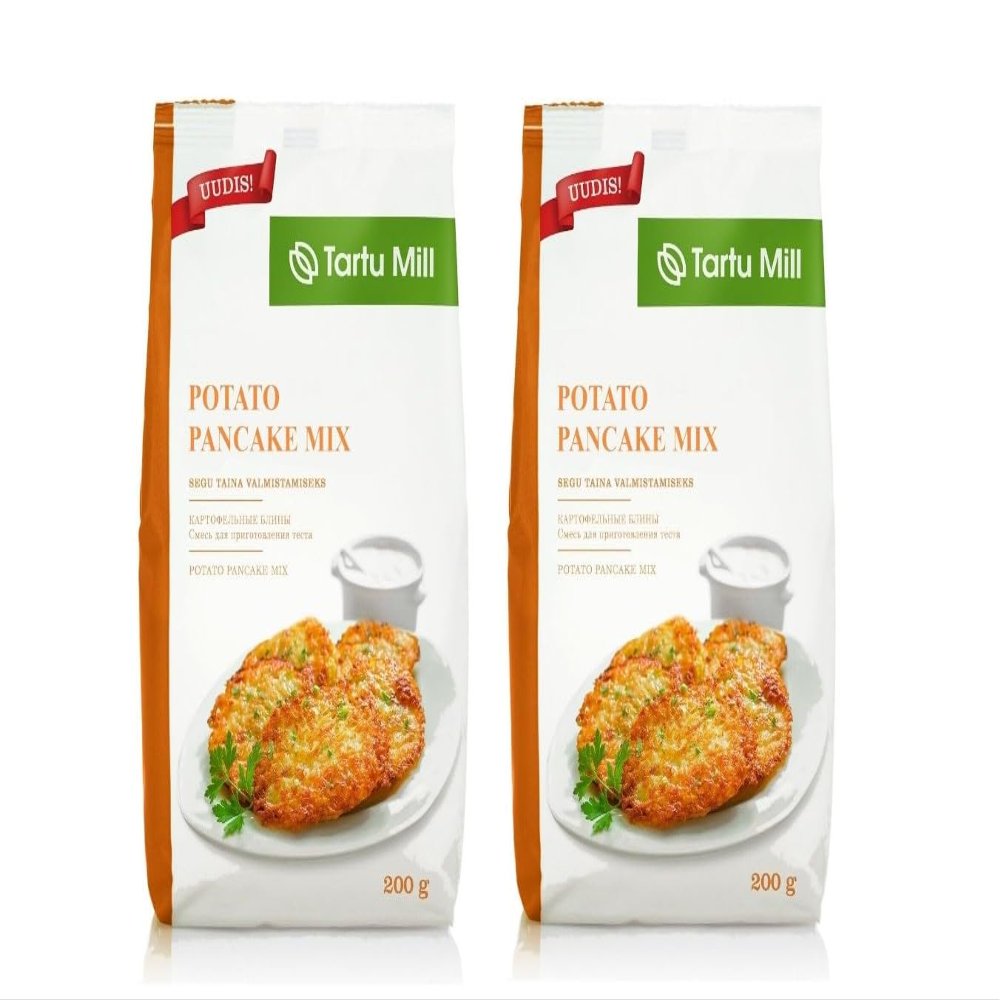 2x 200g POTATO PANCAKES MIX HASH BROWN LATKES INSTANT JUST ADD WATER FROM TARTU MILL 400g