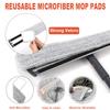 Professional Microfiber Mop, 46 cm, Large Flat for Floor Cleaning, 4 Reusable Washable Mop Pads, Hardwood Cleaning System, Wet and Dust, with 155 cm Long Stainless Steel Handle view 3