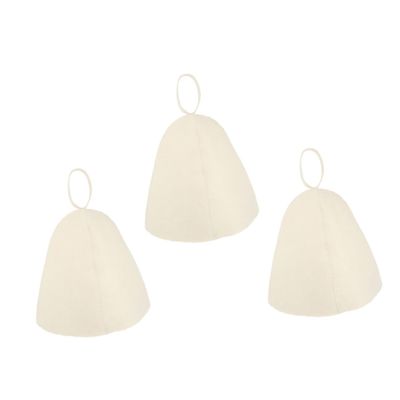 Gogogmee 3pcs Thickened Sauna Hat for Household Bathing Felt Material Sauna Caps Heat Insulation Hats for Infrared