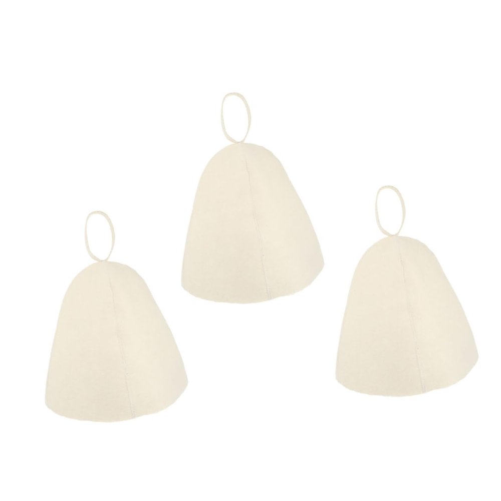Gogogmee 3pcs Thickened Sauna Hat for Household Bathing Felt Material Sauna Caps Heat Insulation Hats for Infrared
