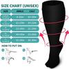 Gcbiger 3 Pairs Plus Size Compression Socks (20-30 mmHg) for Women & Men, Wide Calf Extra Large Knee High Stockings (as8, alpha, 3x_l, plus, regular, Black) view 3