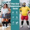 Gcbiger 3 Pairs Plus Size Compression Socks (20-30 mmHg) for Women & Men, Wide Calf Extra Large Knee High Stockings (as8, alpha, xx_l, plus, regular, Black) view 2